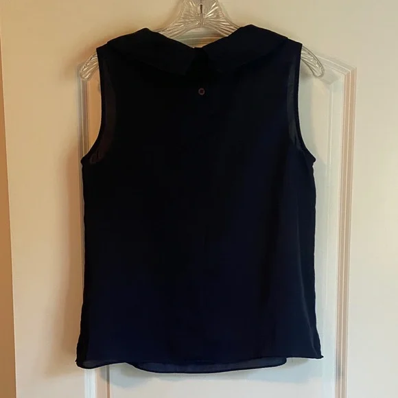Talbots Dark Blue Sleeveless Collared Dressy Top - Picture 6 of 6